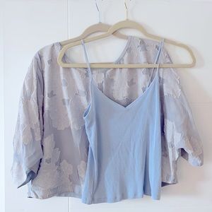 Aritzia - Wilfred “Blayze Blouse” crop set